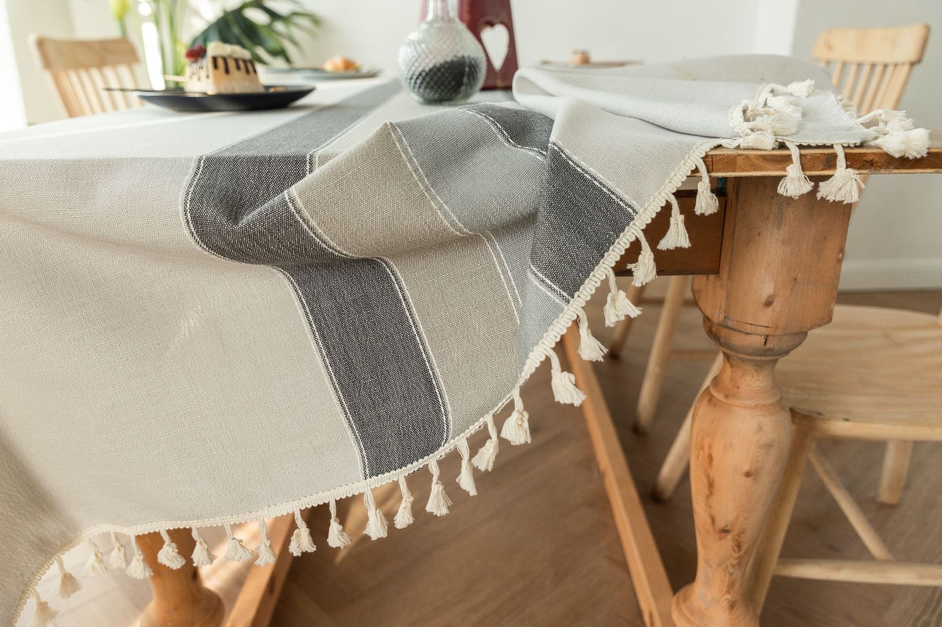 New Cotton And Linen Tassel Table Flag hick Tablecloth Cotton Linen Table Linens Tablecloths - Image 7