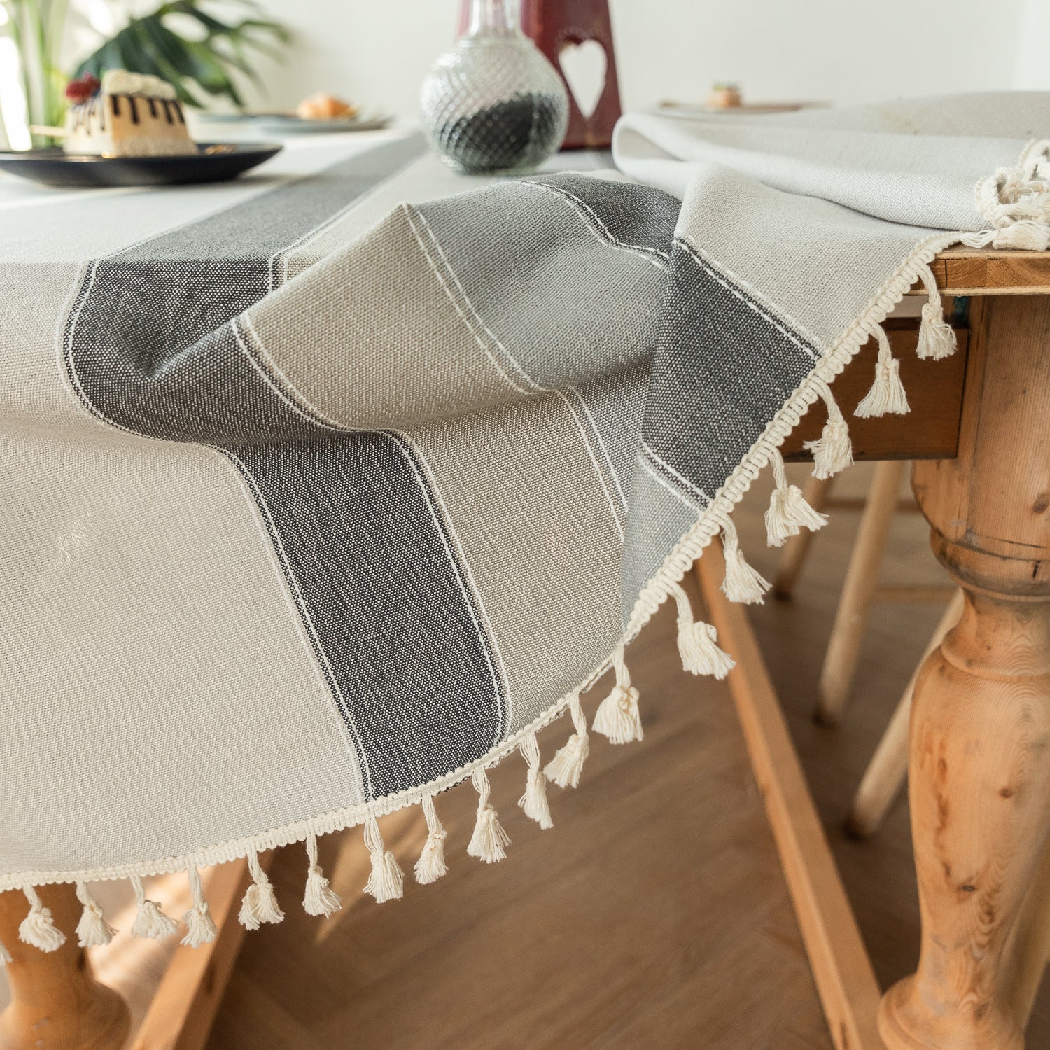 New Cotton And Linen Tassel Table Flag hick Tablecloth Cotton Linen Table Linens Tablecloths - Image 2
