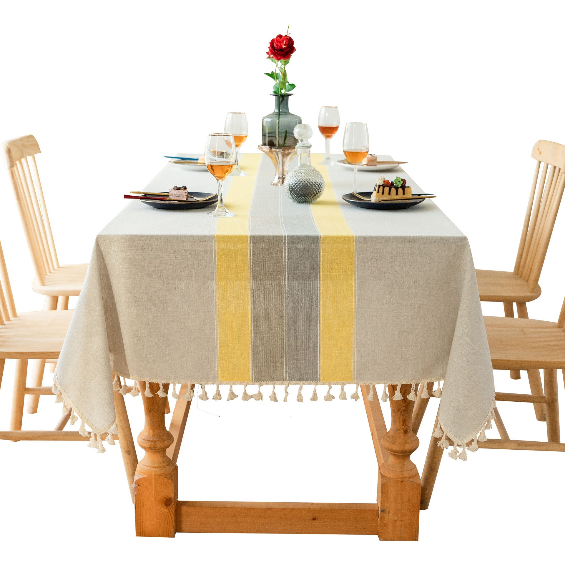 New Cotton And Linen Tassel Table Flag hick Tablecloth Cotton Linen Table Linens Tablecloths - Image 4