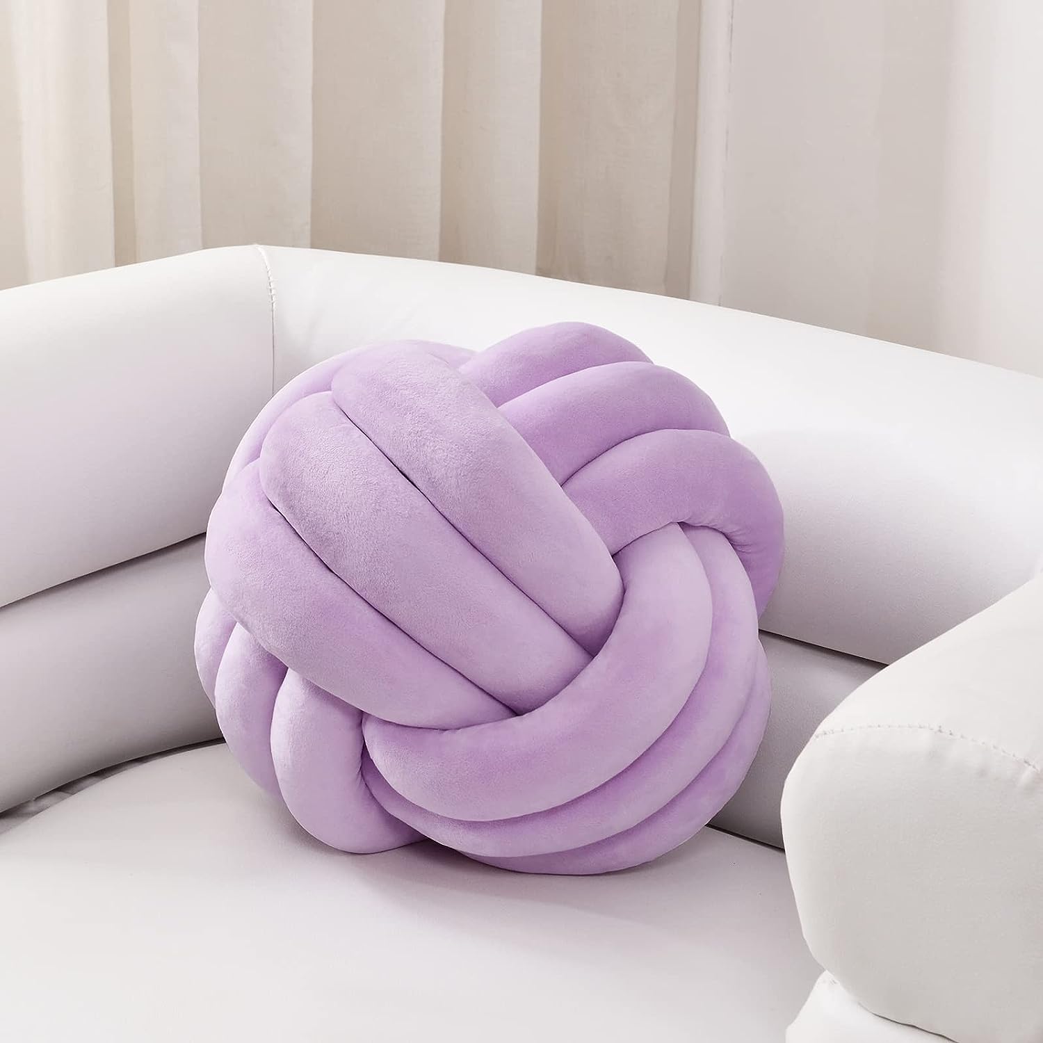 Soft Knot Ball Pillows,Round Throw Pillow Cushion Home Decoration Plush Pillow - Image 3