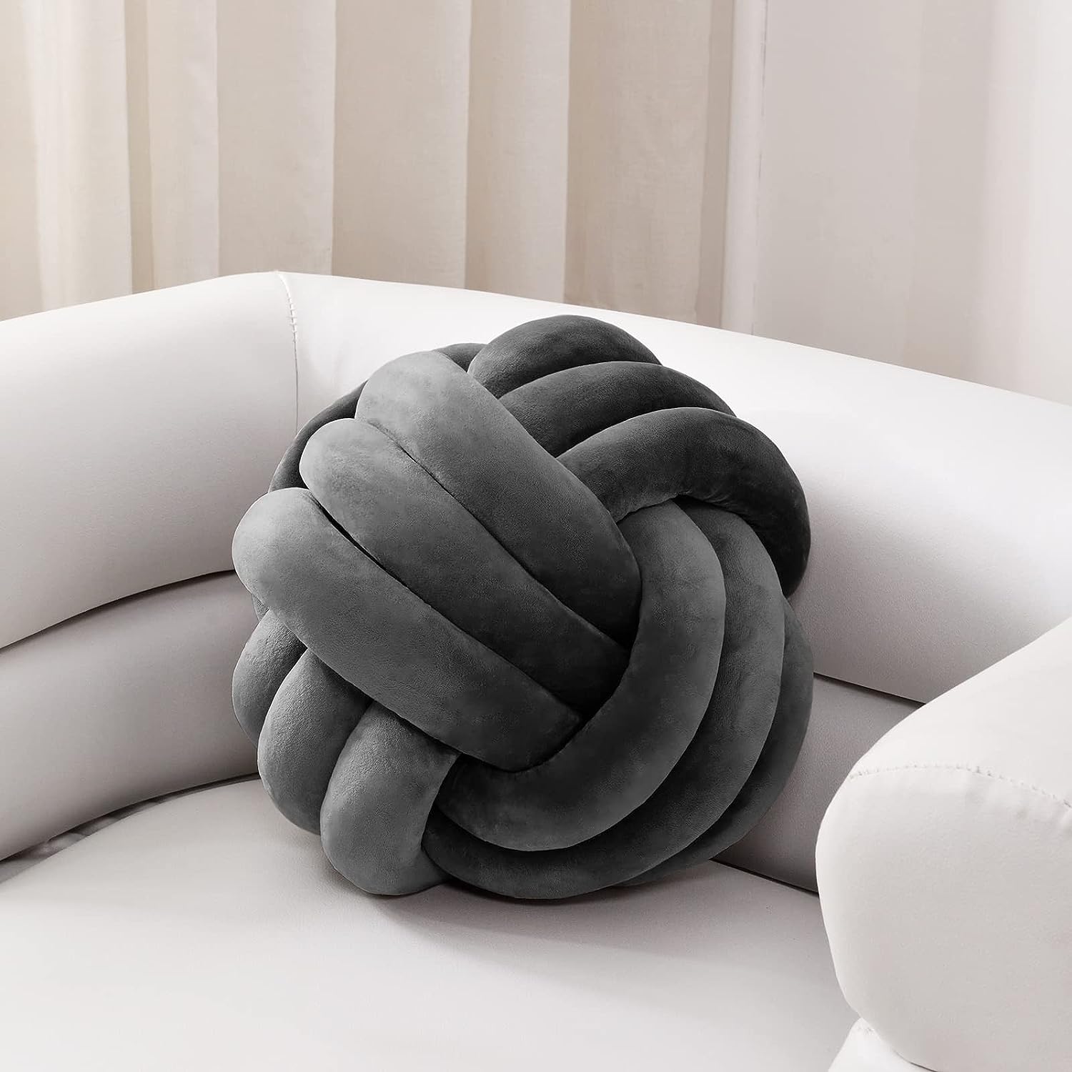Soft Knot Ball Pillows,Round Throw Pillow Cushion Home Decoration Plush Pillow - Image 11