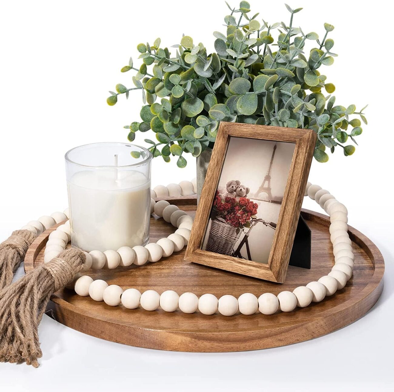 Boho Decor Wood Beads Garland, 58 Inch Wooden Beads for Farmhouse Home Decor with Tassels - Image 15