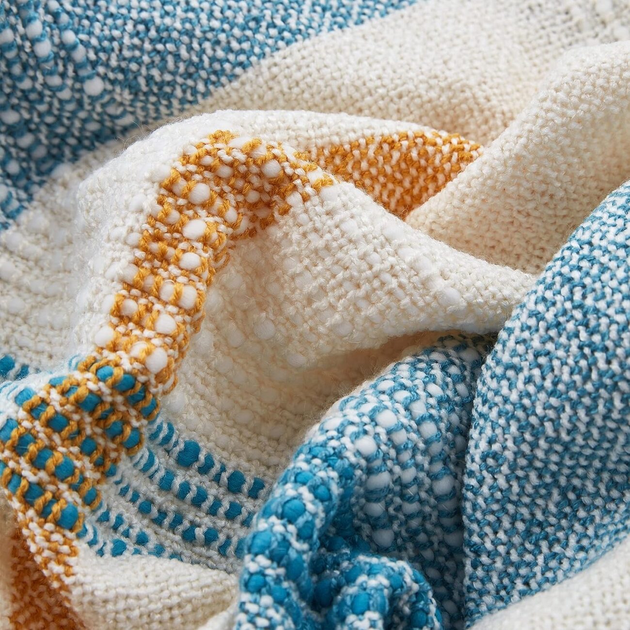 Boho Throw Blanket, Bohemian Colorful Striped Blanket with Tassels Decorative Woven Textured, Soft Cozy Lightweight Blanket 50x60 - Image 10