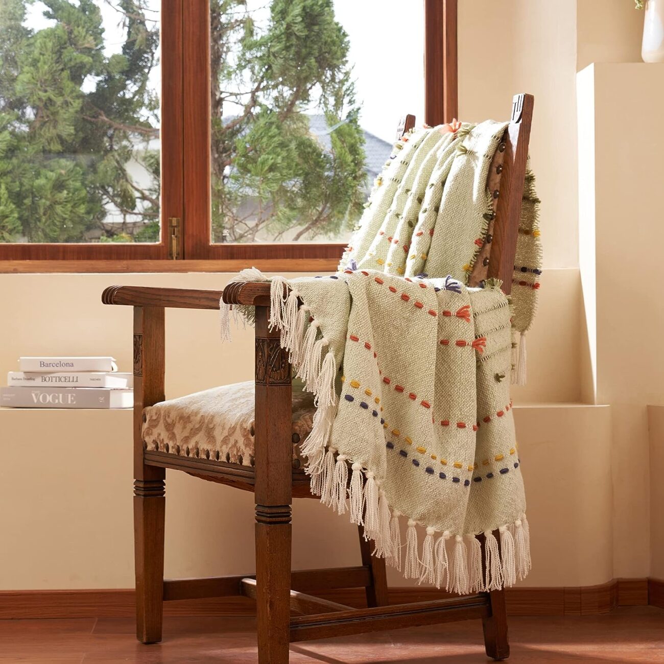 Boho Throw Blanket, Bohemian Colorful Striped Blanket with Tassels Decorative Woven Textured, Soft Cozy Lightweight Blanket 50x60 - Image 28