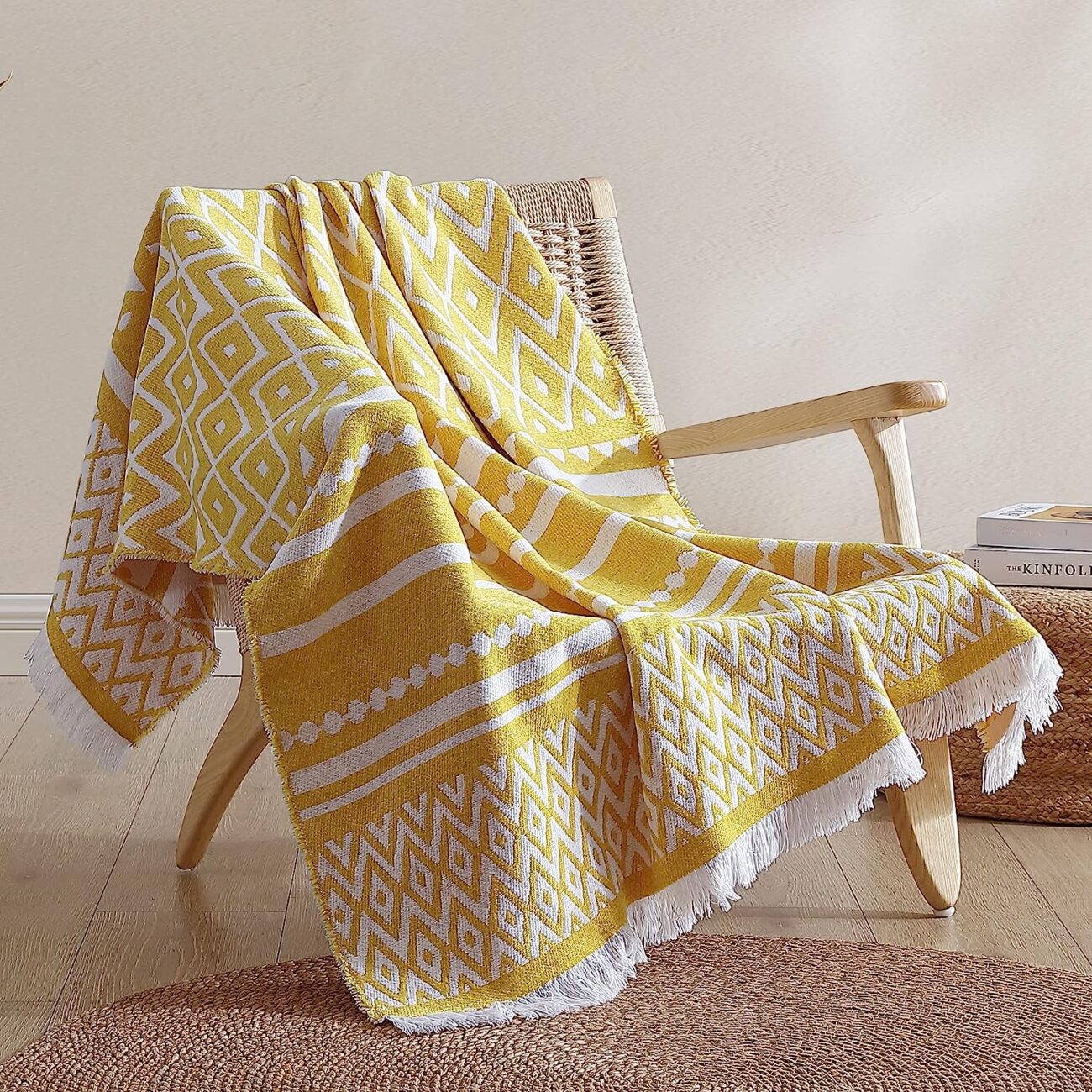Boho Throw Blanket, Bohemian Colorful Striped Blanket with Tassels Decorative Woven Textured, Soft Cozy Lightweight Blanket 50x60 - Image 46