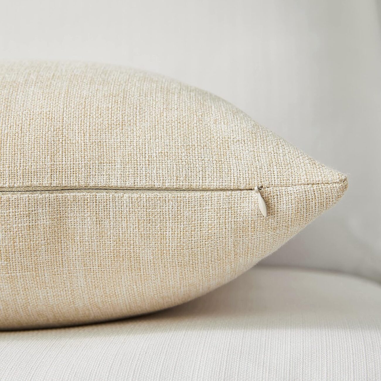 Set of 2 Pillow Covers 18 x 18 Inch Farmhouse Boho Decorative Throw Pillow Covers Linen Cushion Covers - Image 4