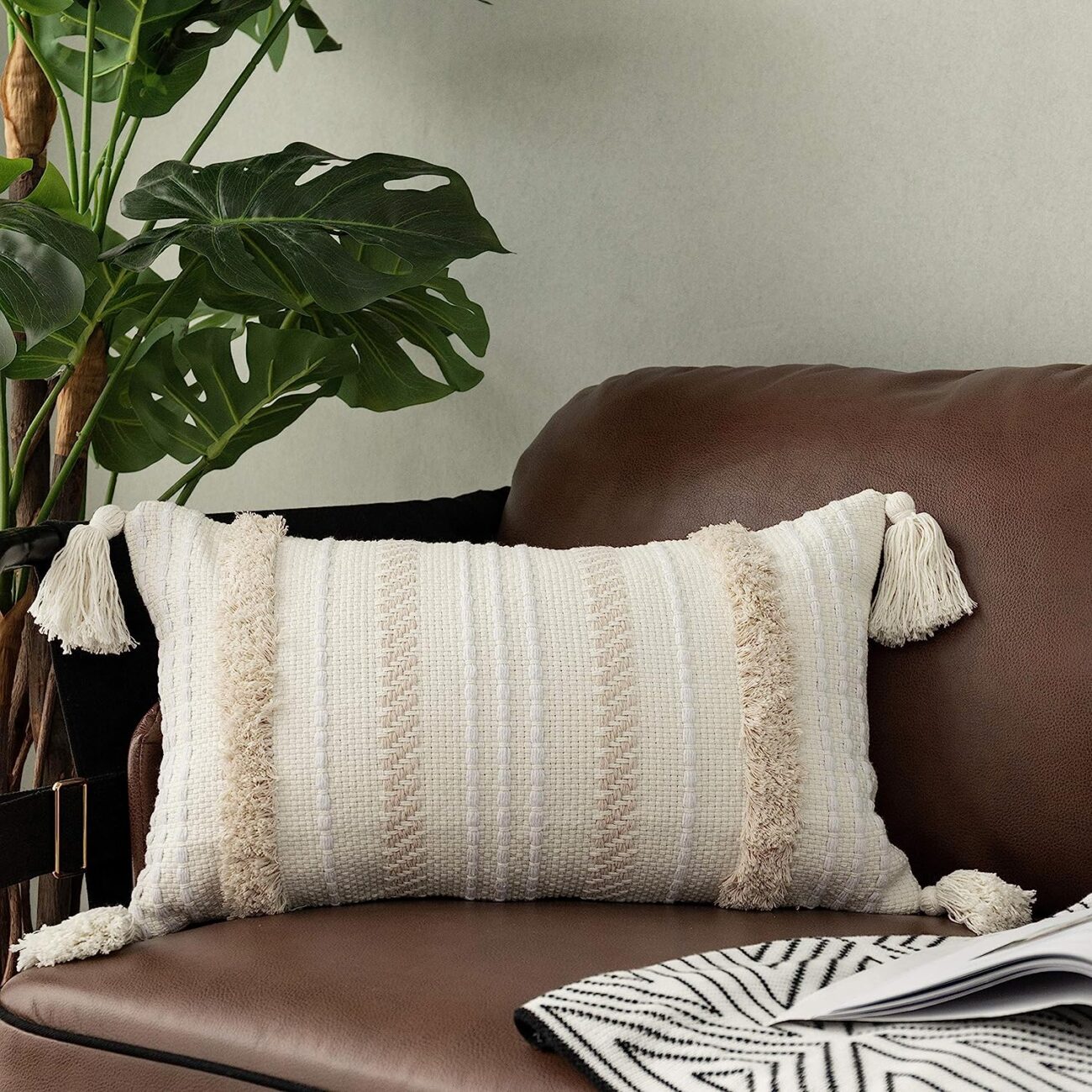 Lumbar Decorative Boho Throw Pillow CoverFarmhouse Cute Pillowcase Minimalist