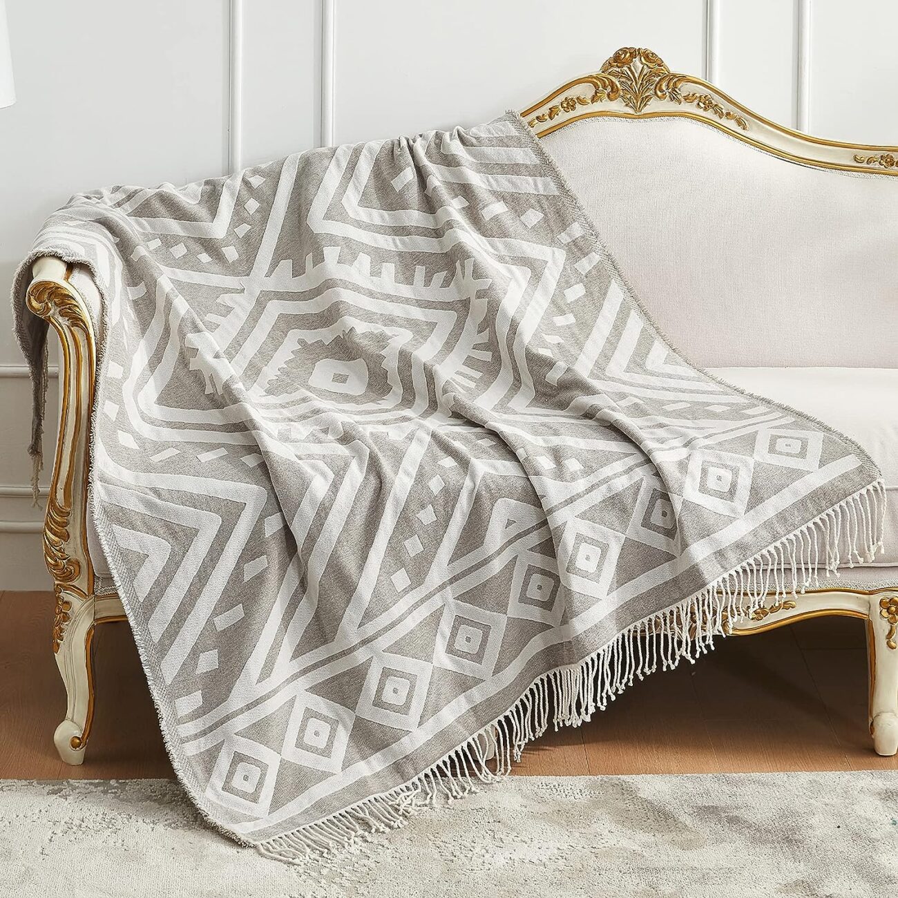 Boho Throw Blanket, Bohemian Colorful Striped Blanket with Tassels Decorative Woven Textured, Soft Cozy Lightweight Blanket 50x60 - Image 44
