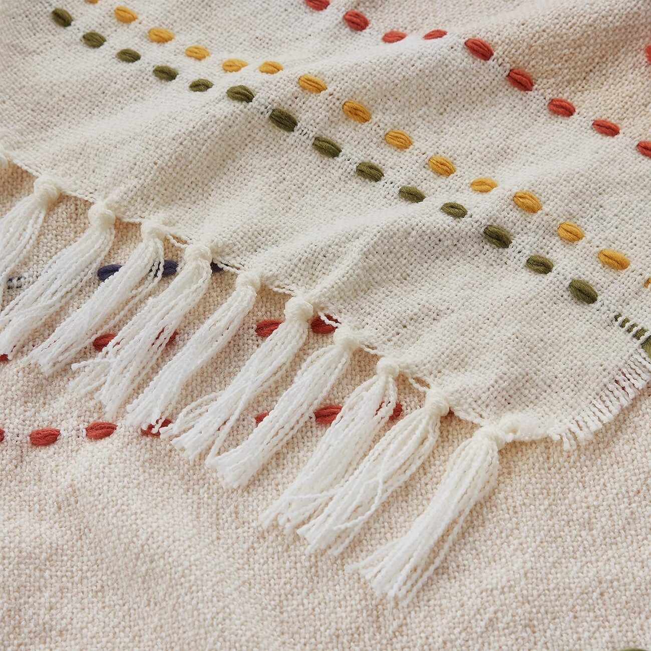Boho Throw Blanket, Bohemian Colorful Striped Blanket with Tassels Decorative Woven Textured, Soft Cozy Lightweight Blanket 50x60 - Image 21