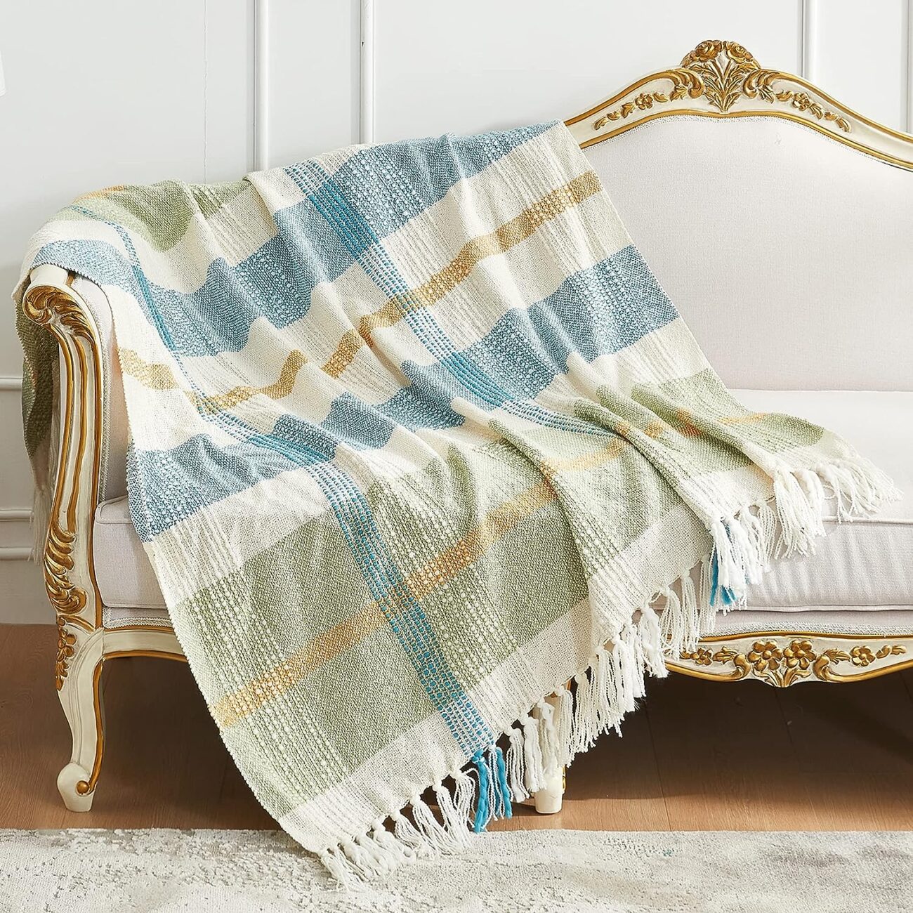 Boho Throw Blanket, Bohemian Colorful Striped Blanket with Tassels Decorative Woven Textured, Soft Cozy Lightweight Blanket 50x60 - Image 5