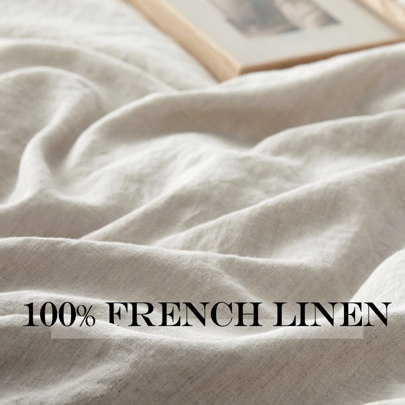 Bedding Duvet Cover Set Linen - 100% French Flax Washed Comforter Cover Set of 3 ,Queen & King, Natural & white - Image 3