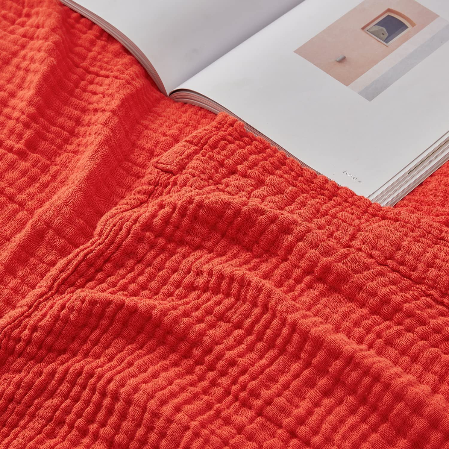 Cotton Blanket Soft Muslin Throw Blanket for Couch Bed 4 & 6 Layers Breathable - Image 52