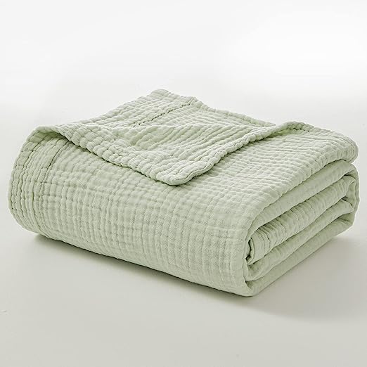 Cotton Blanket Soft Muslin Throw Blanket for Couch Bed 4 & 6 Layers Breathable - Image 54