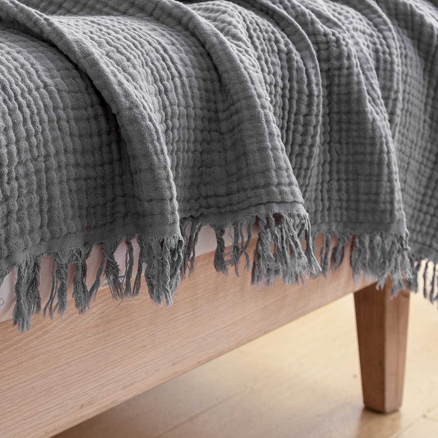Cotton Blanket Soft Muslin Throw Blanket for Couch Bed 4 & 6 Layers Breathable - Image 19