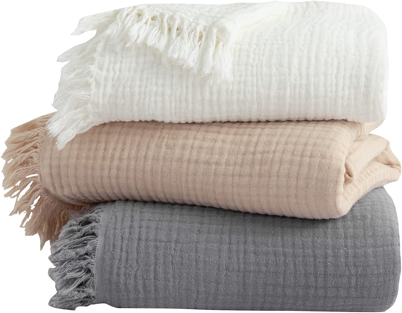 Cotton Blanket Soft Muslin Throw Blanket for Couch Bed 4 & 6 Layers Breathable - Image 15