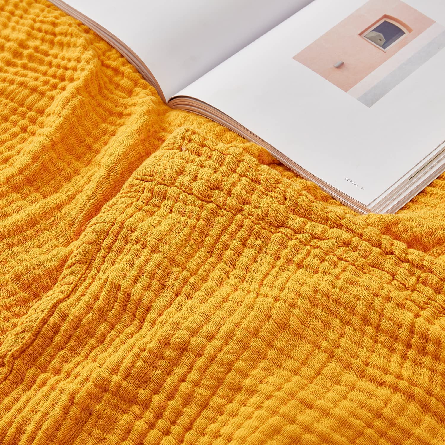 Cotton Blanket Soft Muslin Throw Blanket for Couch Bed 4 & 6 Layers Breathable - Image 7