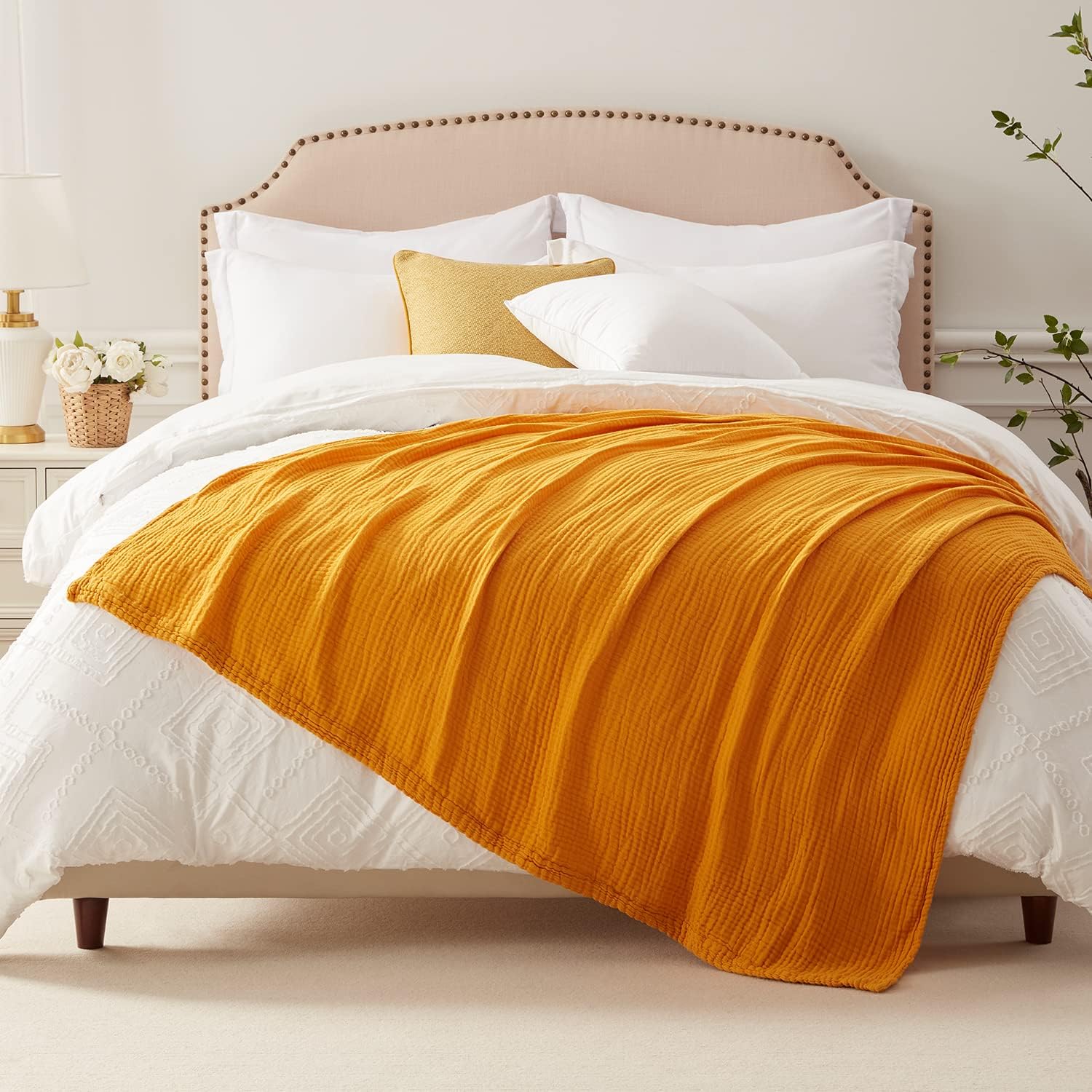 Cotton Blanket Soft Muslin Throw Blanket for Couch Bed 4 & 6 Layers Breathable - Image 13