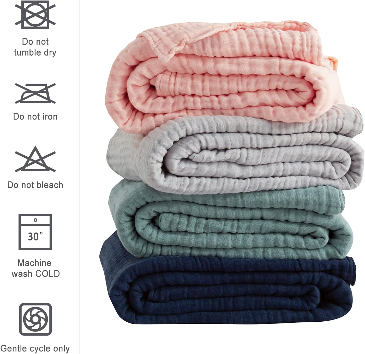 Cotton Blanket Soft Muslin Throw Blanket for Couch Bed 4 & 6 Layers Breathable - Image 6