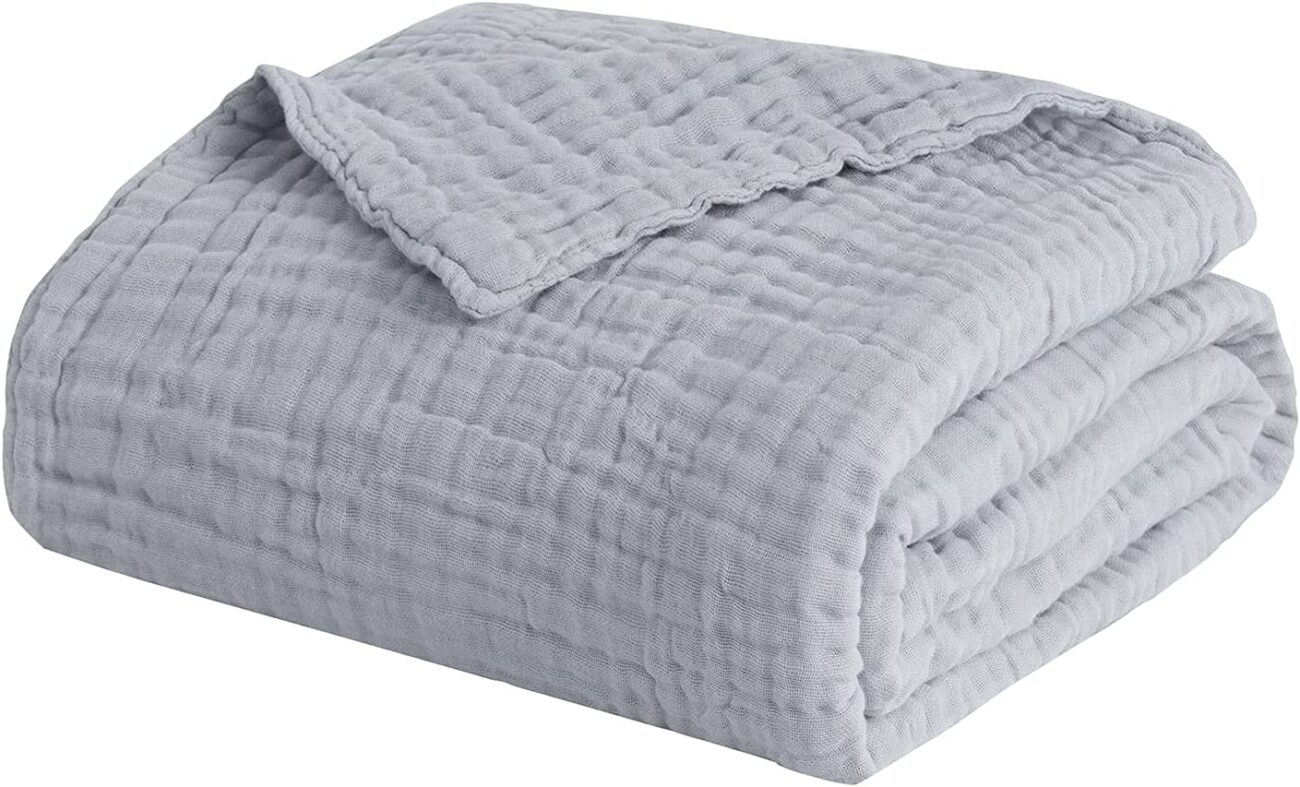 Cotton Blanket Soft Muslin Throw Blanket for Couch Bed 4 & 6 Layers Breathable - Image 33