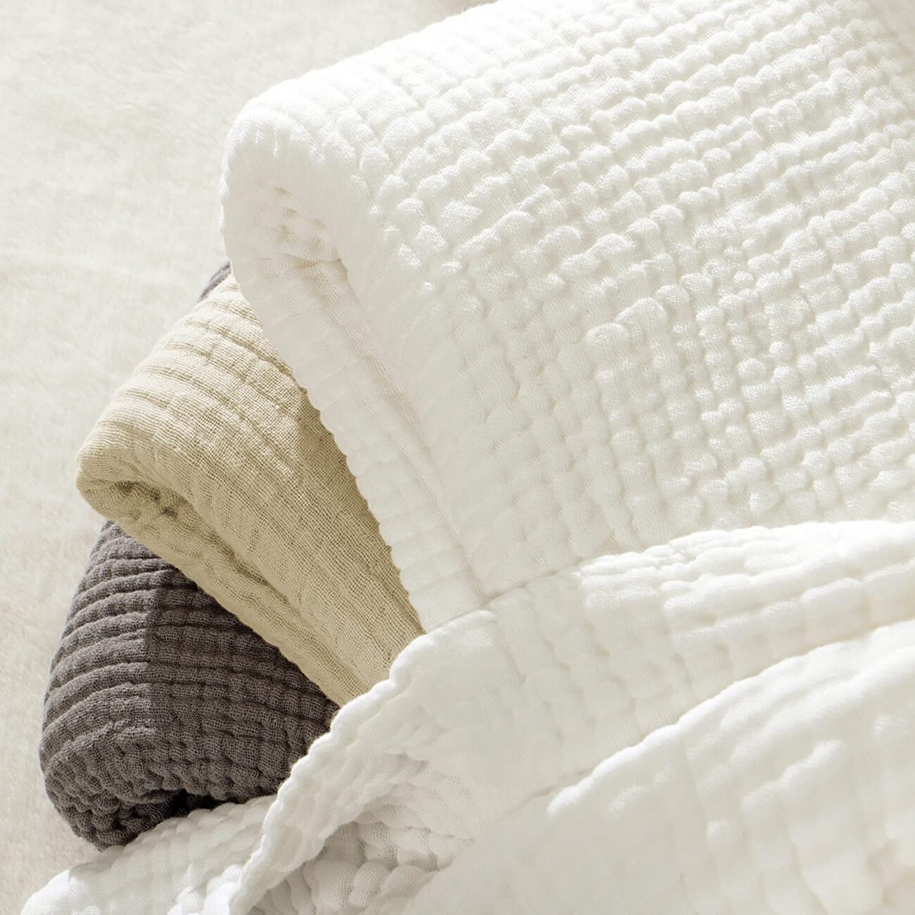 Cotton Blanket Soft Muslin Throw Blanket for Couch Bed 4 & 6 Layers Breathable - Image 44