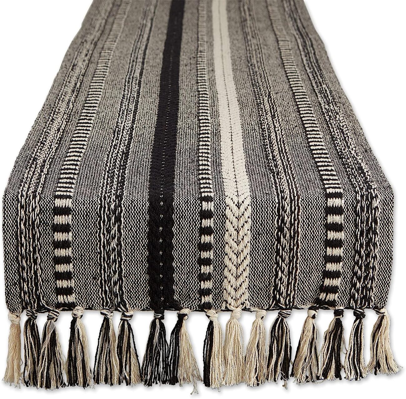 Hand Woven boho Stripe Table Runner Collection with  Fringe - Image 22