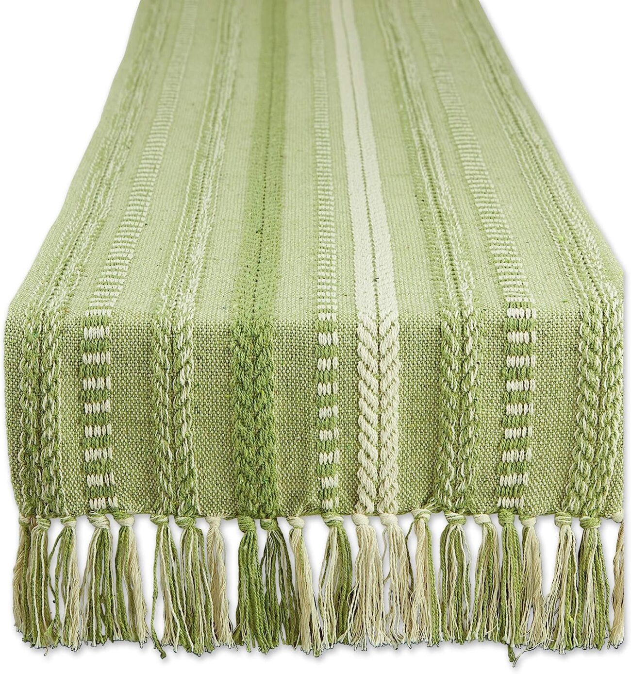 Hand Woven boho Stripe Table Runner Collection with  Fringe - Image 12