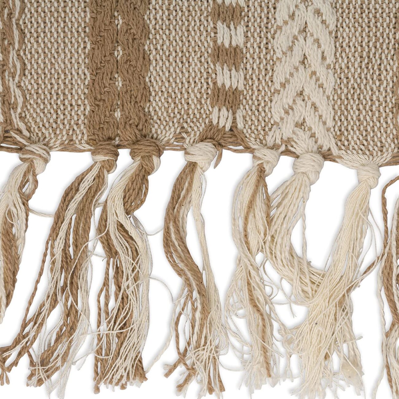Hand Woven boho Stripe Table Runner Collection with  Fringe - Image 3