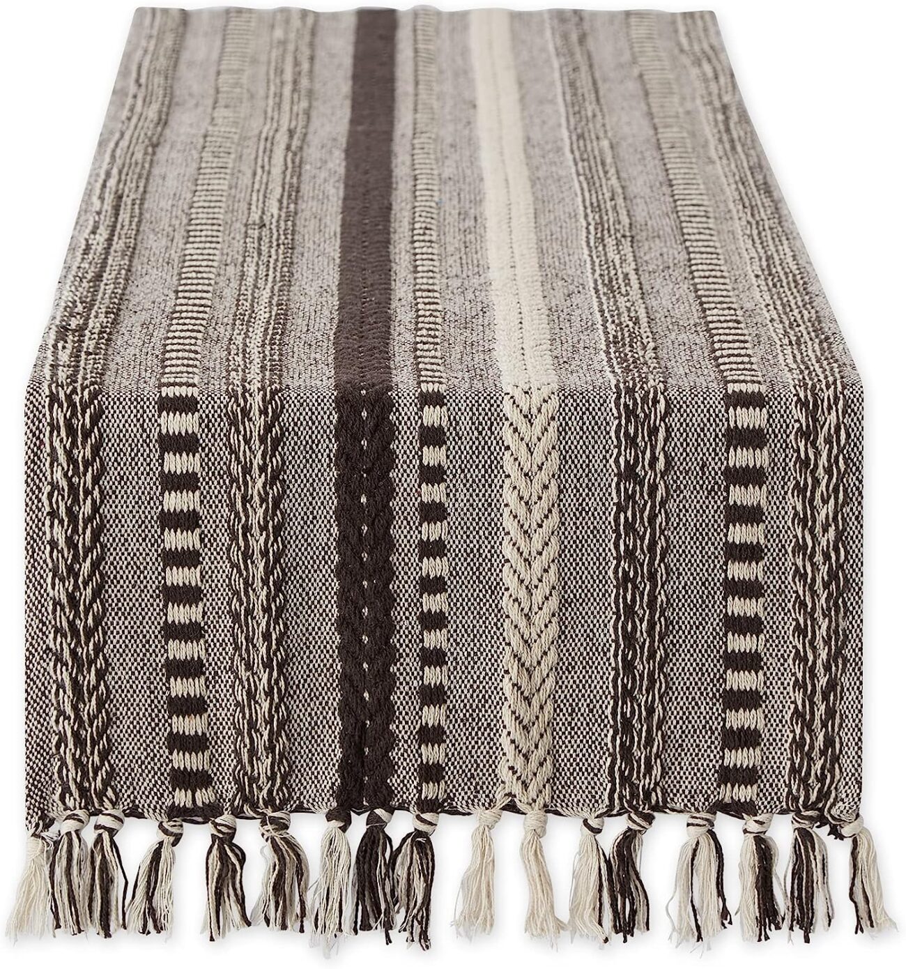Hand Woven boho Stripe Table Runner Collection with  Fringe - Image 14