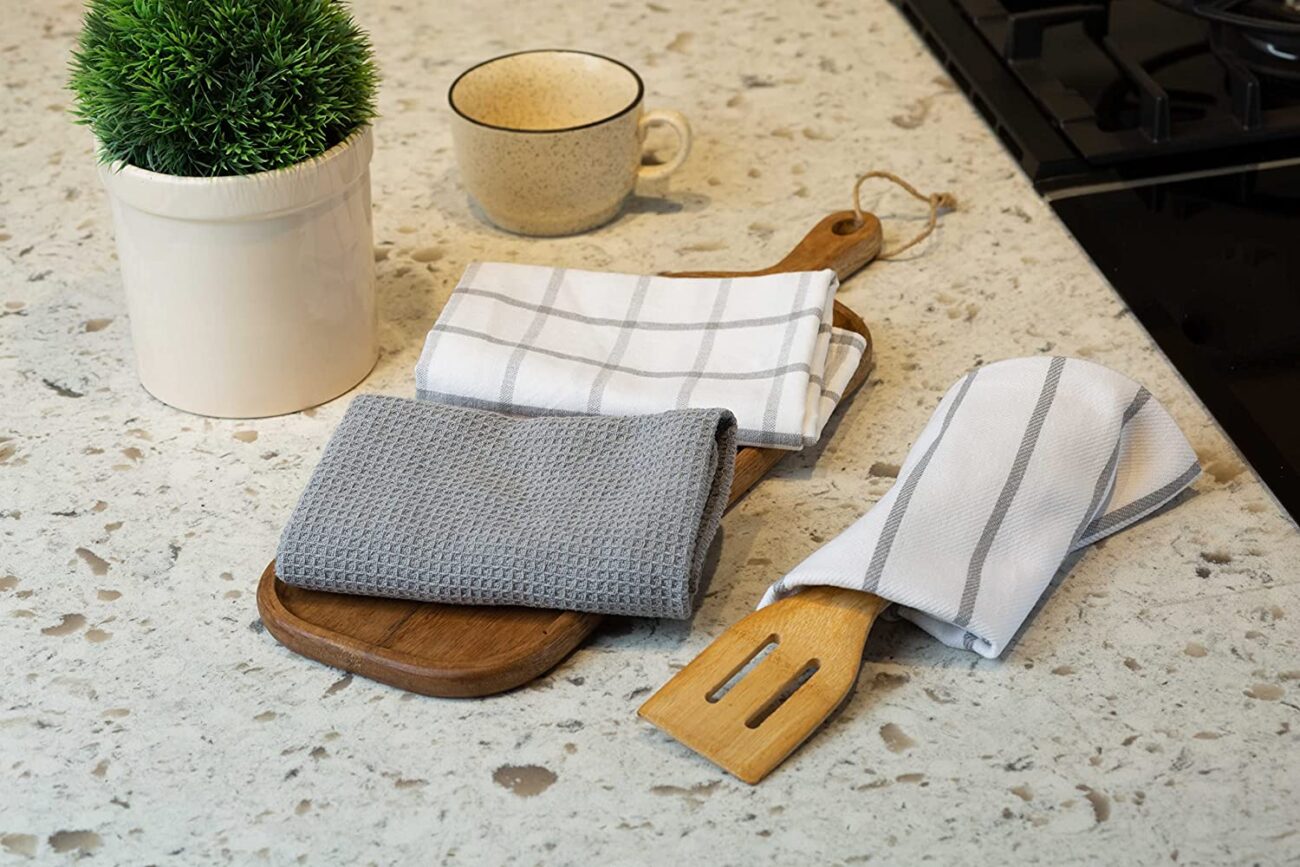 LINEN Kitchen Towels and Dishcloths Set -Cotton Dish Cloths, 18”x 28 - Image 31