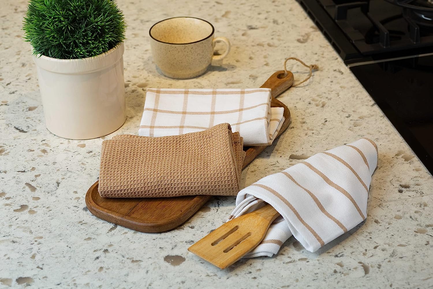 LINEN Kitchen Towels and Dishcloths Set -Cotton Dish Cloths, 18”x 28 - Image 15