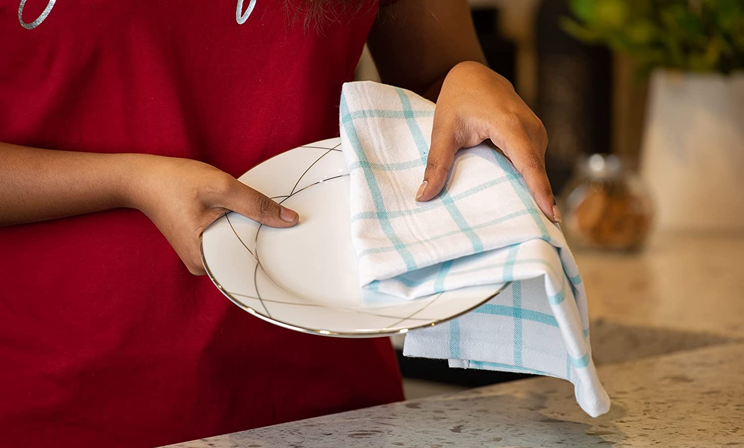 LINEN Kitchen Towels and Dishcloths Set -Cotton Dish Cloths, 18”x 28 - Image 26