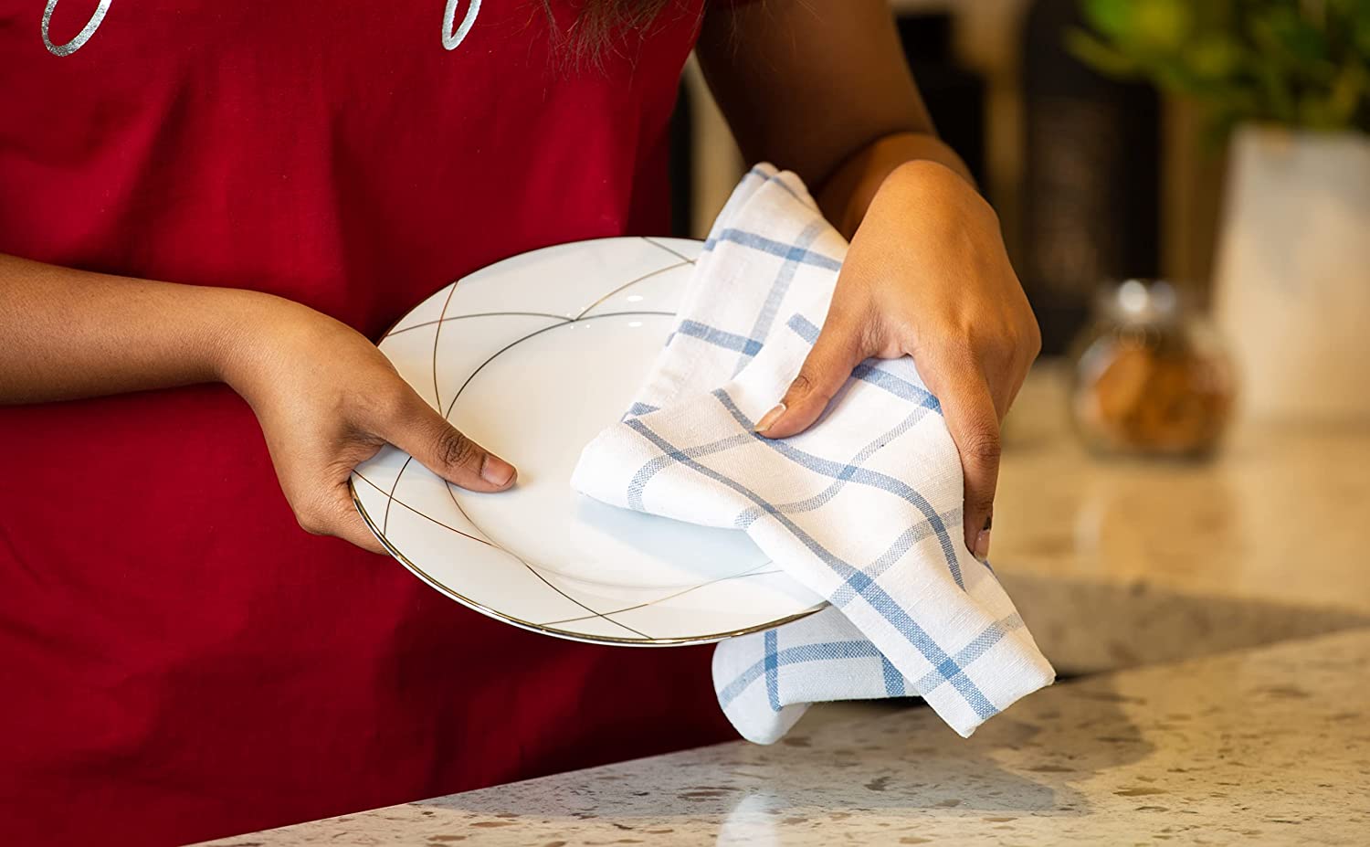 LINEN Kitchen Towels and Dishcloths Set -Cotton Dish Cloths, 18”x 28 - Image 8