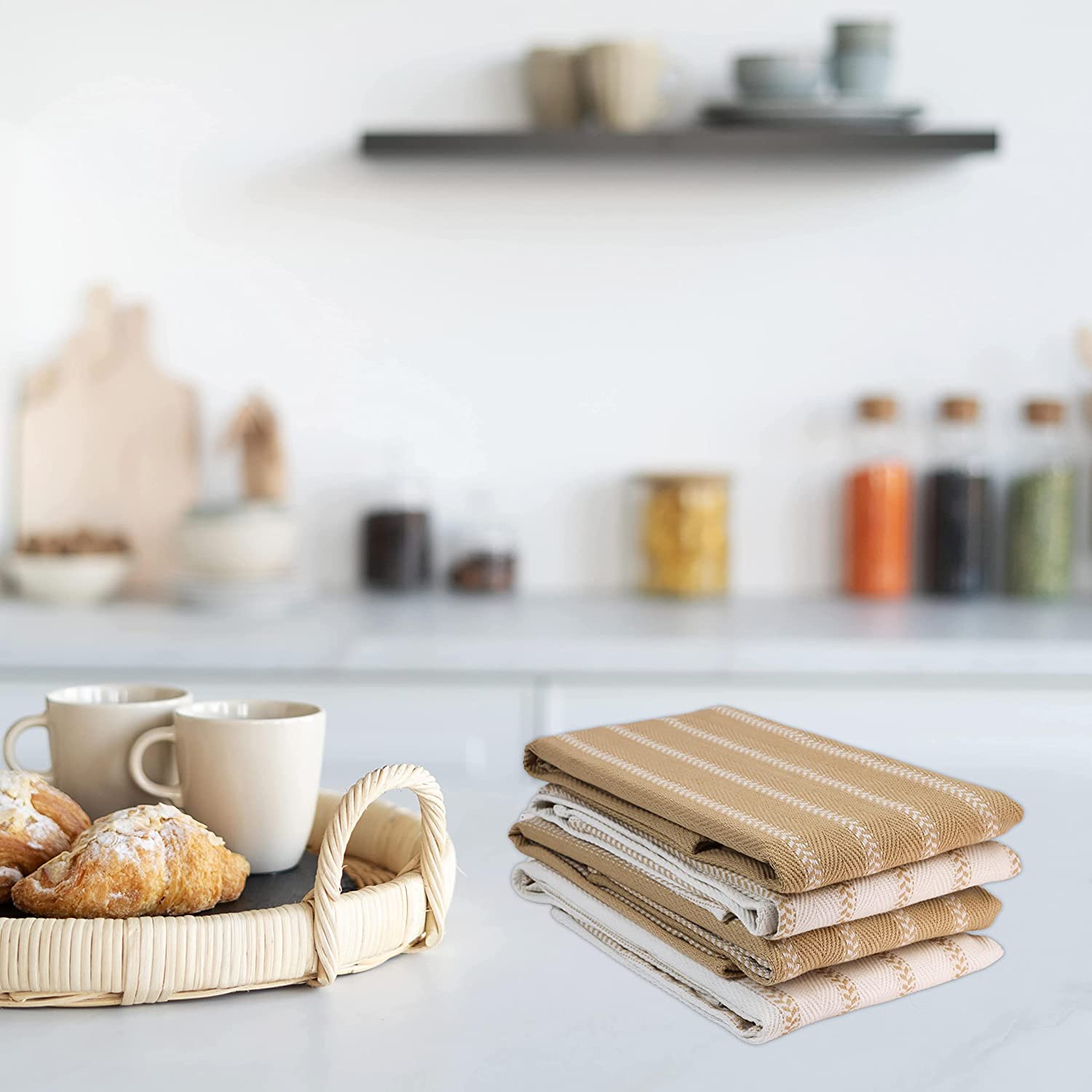 LINEN Kitchen Towels and Dishcloths Set -Cotton Dish Cloths, 18”x 28 - Image 50