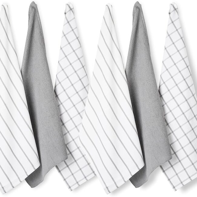 LINEN Kitchen Towels and Dishcloths Set -Cotton Dish Cloths, 18”x 28 - Image 2