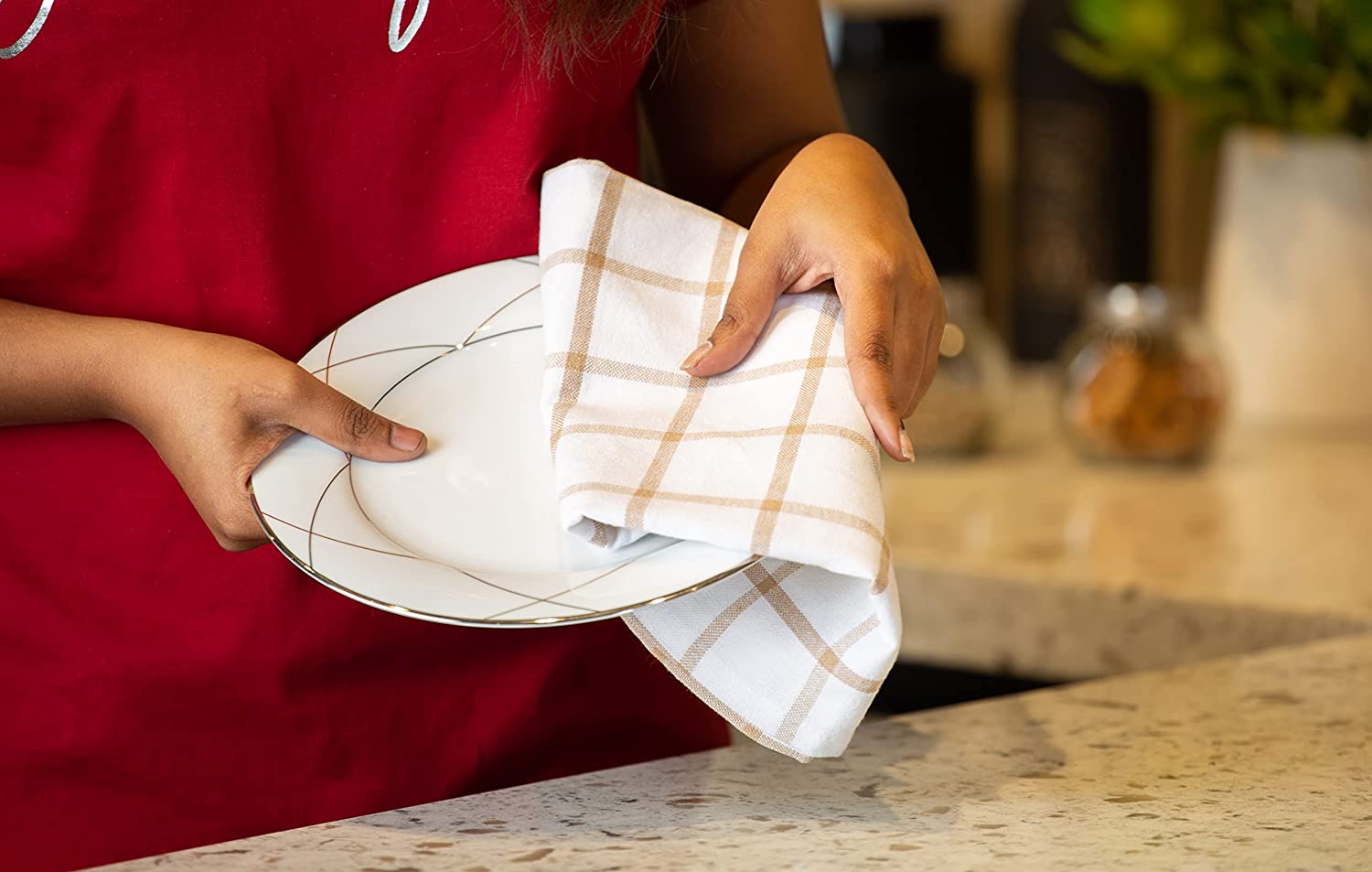 LINEN Kitchen Towels and Dishcloths Set -Cotton Dish Cloths, 18”x 28 - Image 16