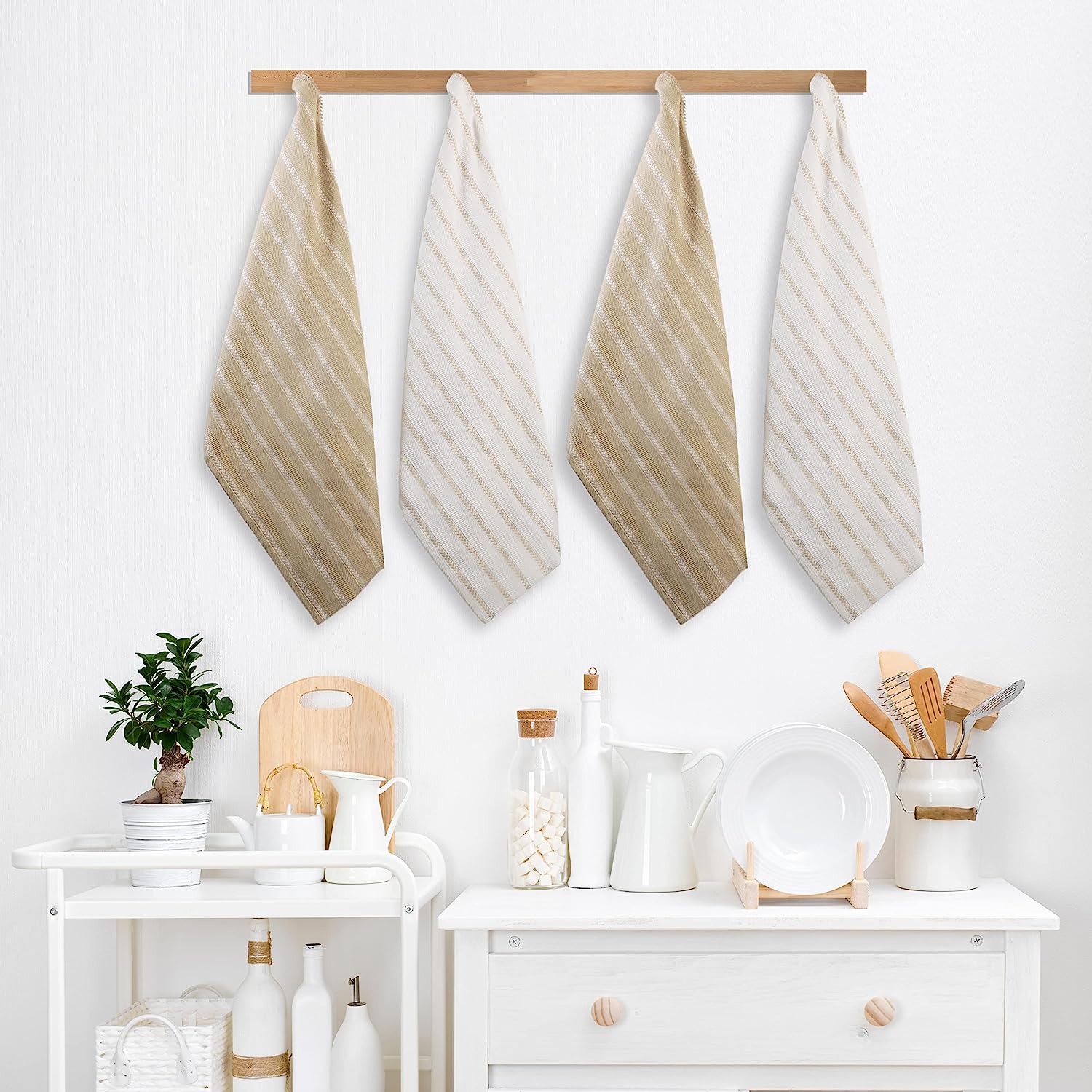LINEN Kitchen Towels and Dishcloths Set -Cotton Dish Cloths, 18”x 28 - Image 47
