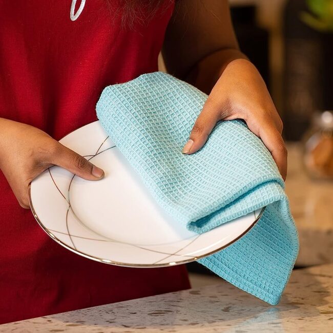 LINEN Kitchen Towels and Dishcloths Set -Cotton Dish Cloths, 18”x 28 - Image 25
