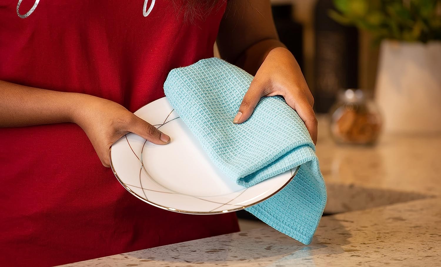 LINEN Kitchen Towels and Dishcloths Set -Cotton Dish Cloths, 18”x 28 - Image 25