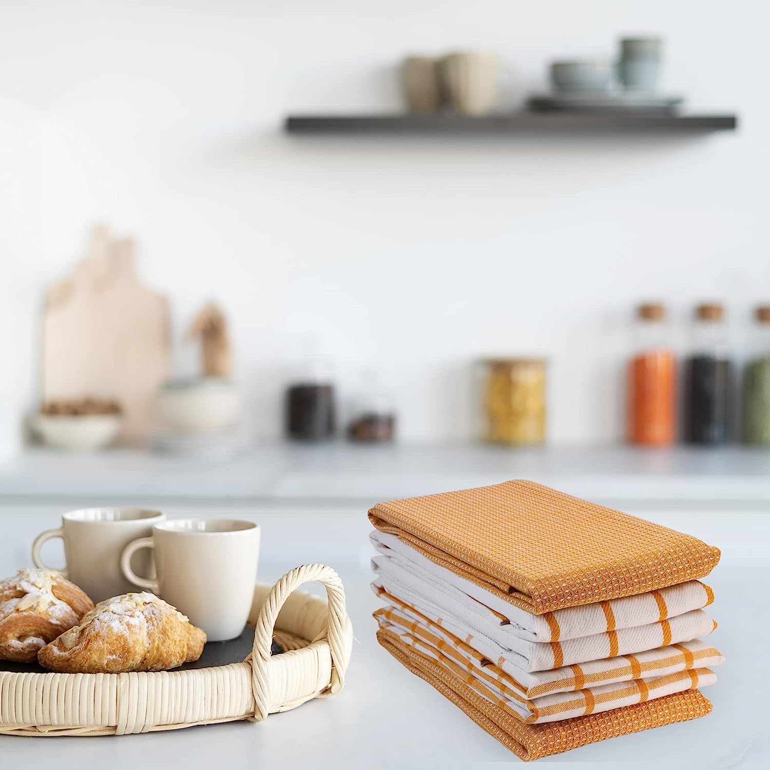 LINEN Kitchen Towels and Dishcloths Set -Cotton Dish Cloths, 18”x 28 - Image 43