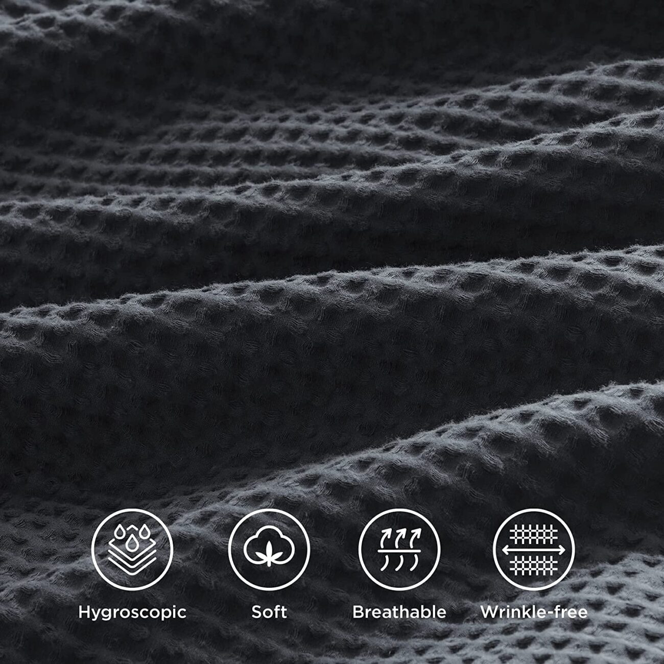Nature4u 100% Cotton Waffle Weave Duvet Cover set, Soft and Breathable Set of 3 - Image 28