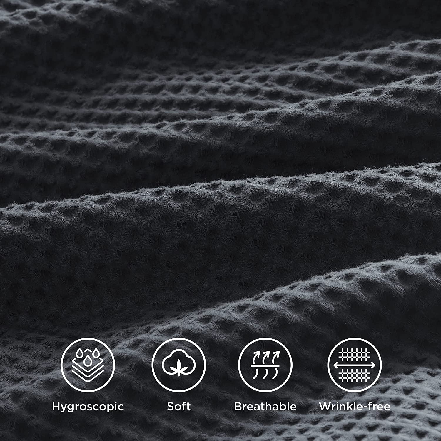 Nature4u 100% Cotton Waffle Weave Duvet Cover set, Soft and Breathable Set of 3 - Image 20