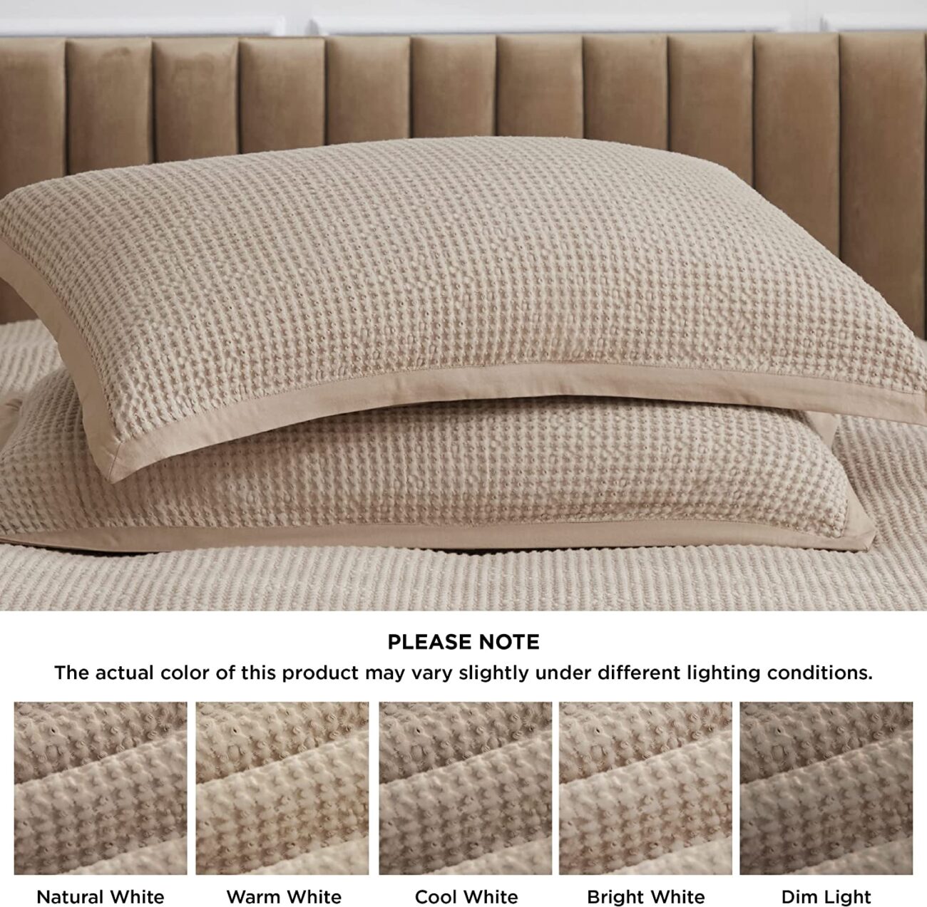 Nature4u 100% Cotton Waffle Weave Duvet Cover set, Soft and Breathable Set of 3 - Image 38
