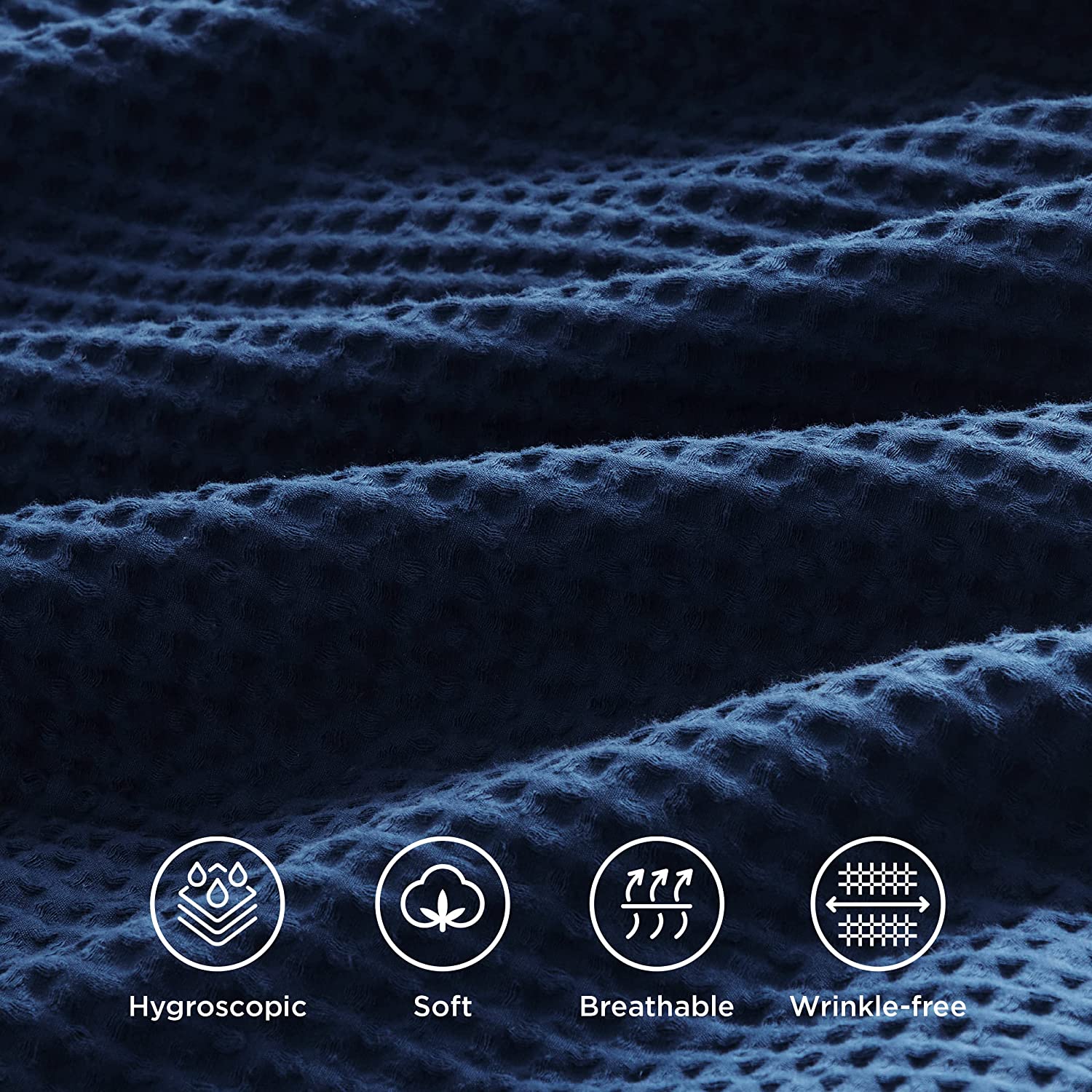 Nature4u 100% Cotton Waffle Weave Duvet Cover set, Soft and Breathable Set of 3 - Image 10