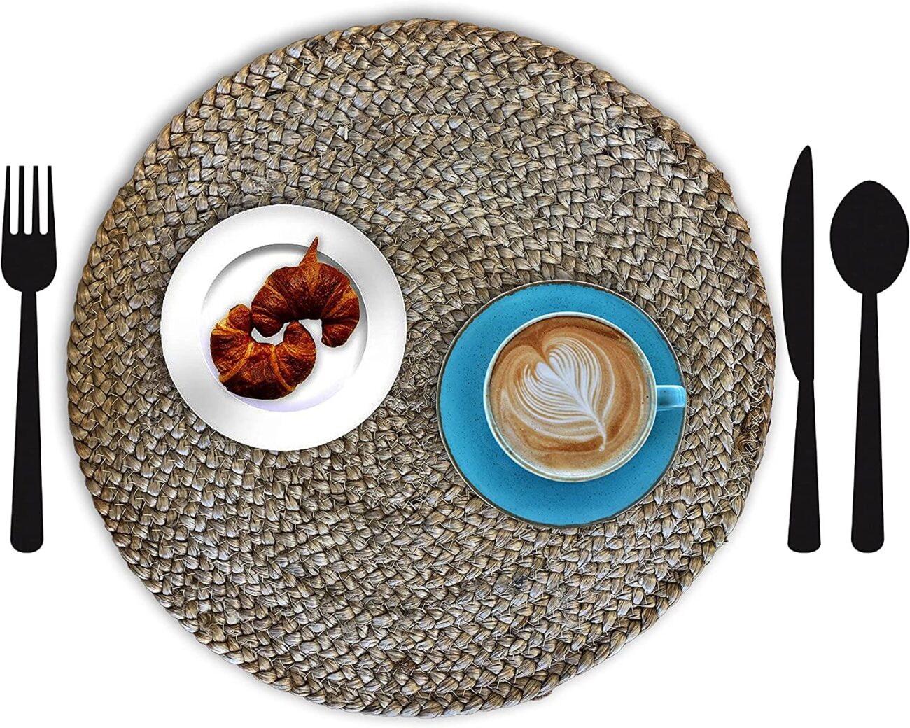 Nature4u 100% Jute Round Woven Braided PLACEMAT (Set of 6)