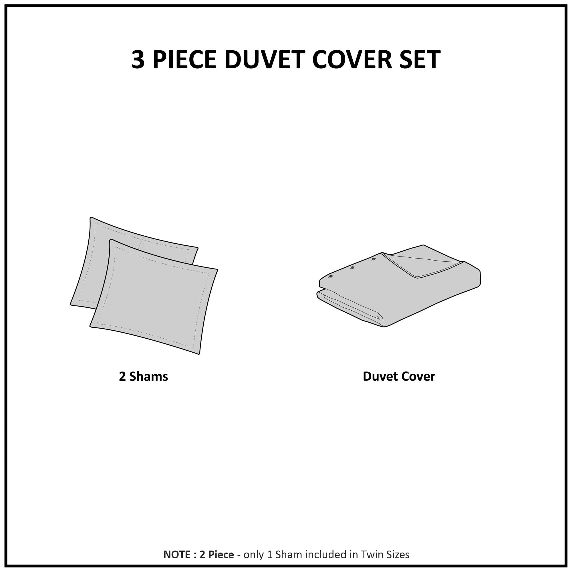 Nature4u Home Chenille 3 Piece Duvet Cover Set, Full/Queen& King, Gray,White & Off White - Image 4