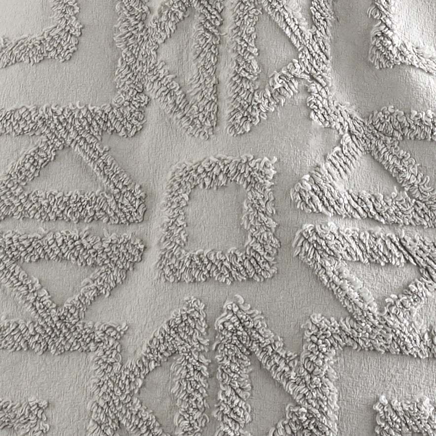 Nature4u Home Chenille 3 Piece Duvet Cover Set, Full/Queen& King, Gray,White & Off White - Image 5