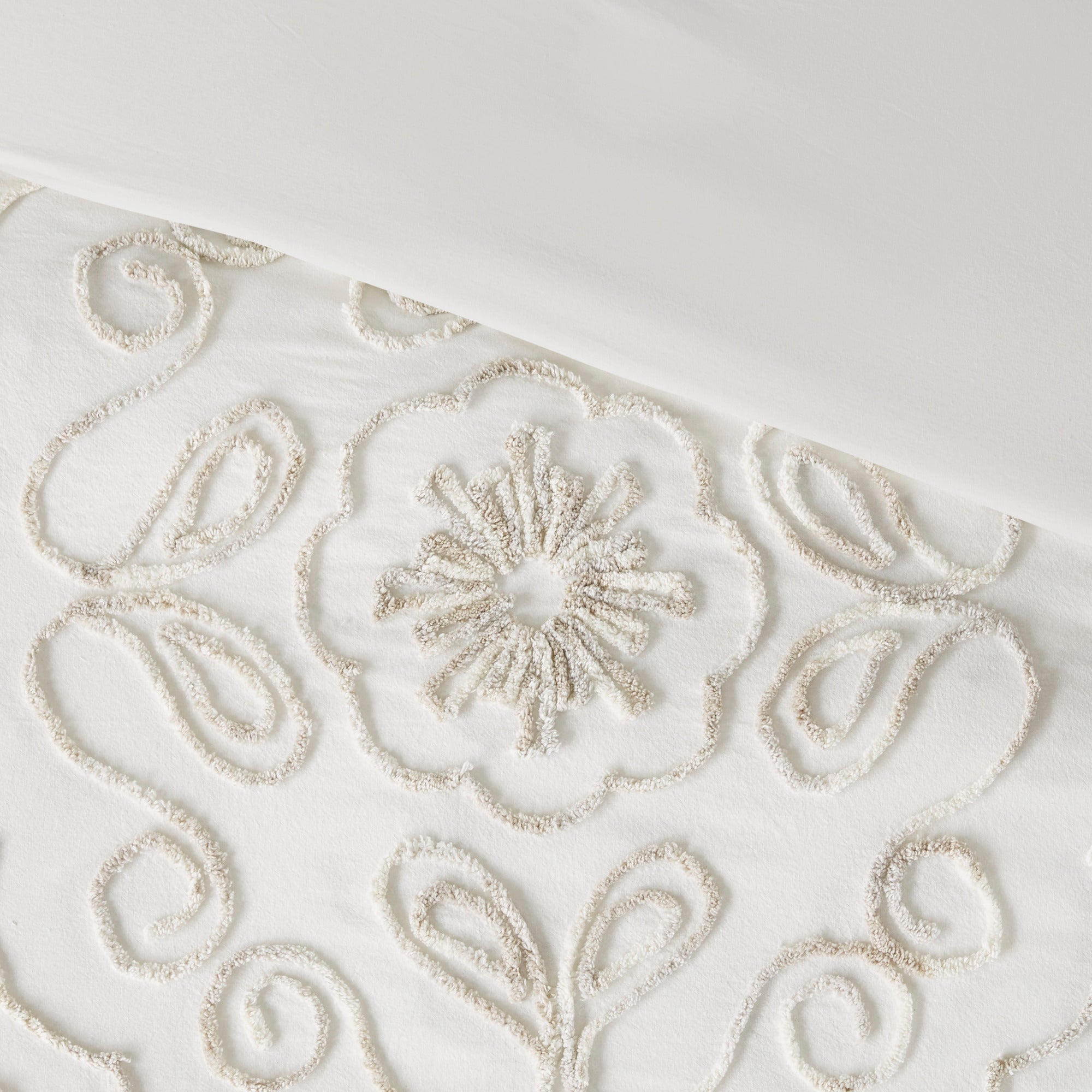 Nature4u Ivory Tufted Cotton Chenille 3 Piece Duvet Cover Set, Full/Queen & King - Image 8