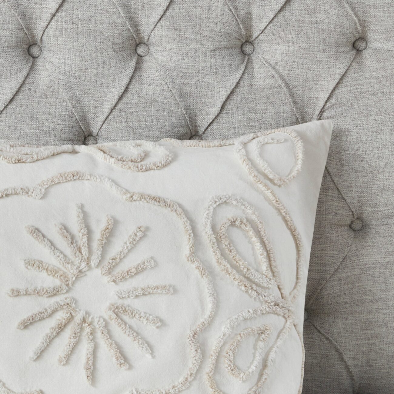 Nature4u Ivory Tufted Cotton Chenille 3 Piece Duvet Cover Set, Full/Queen & King - Image 10