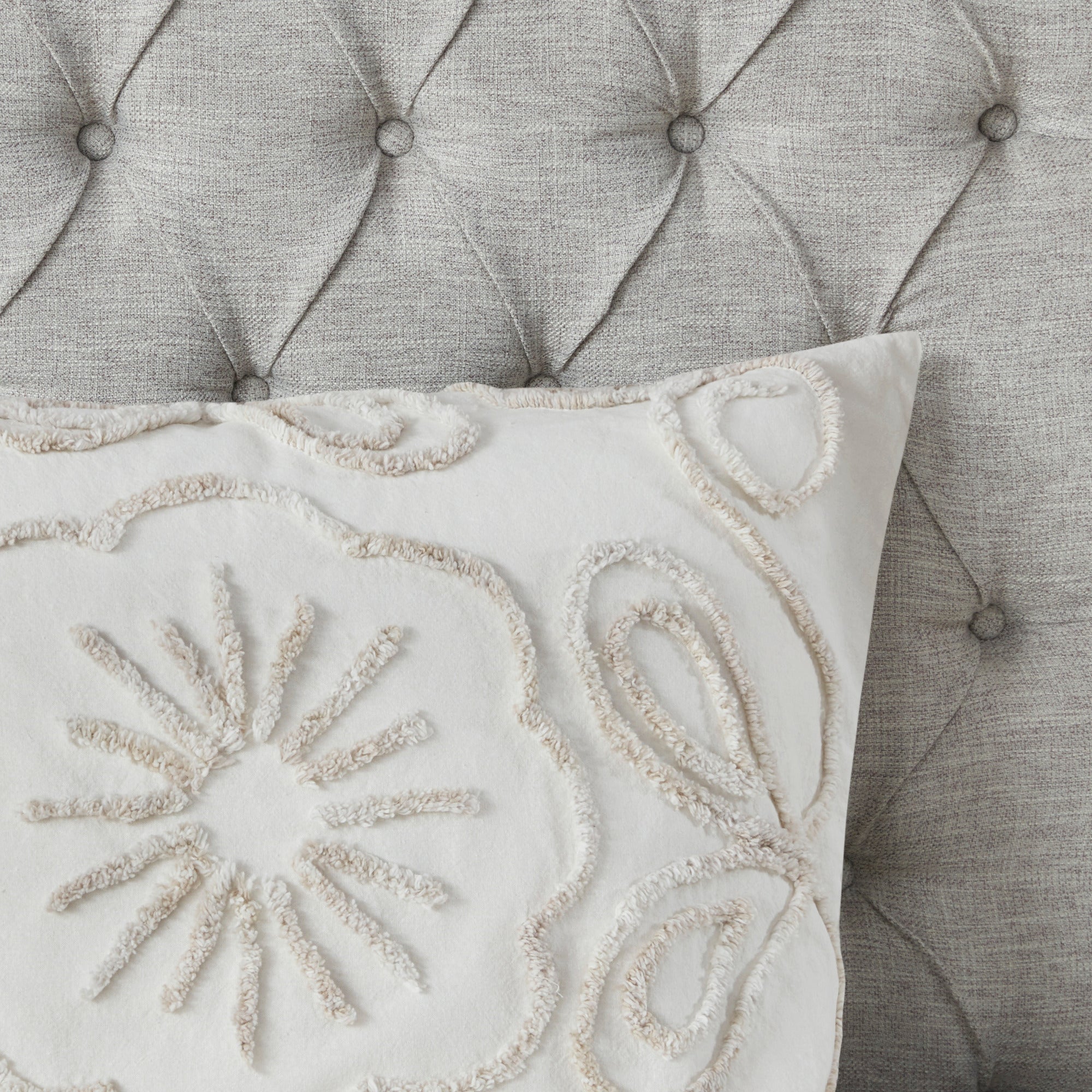 Nature4u Ivory Tufted Cotton Chenille 3 Piece Duvet Cover Set, Full/Queen & King - Image 10