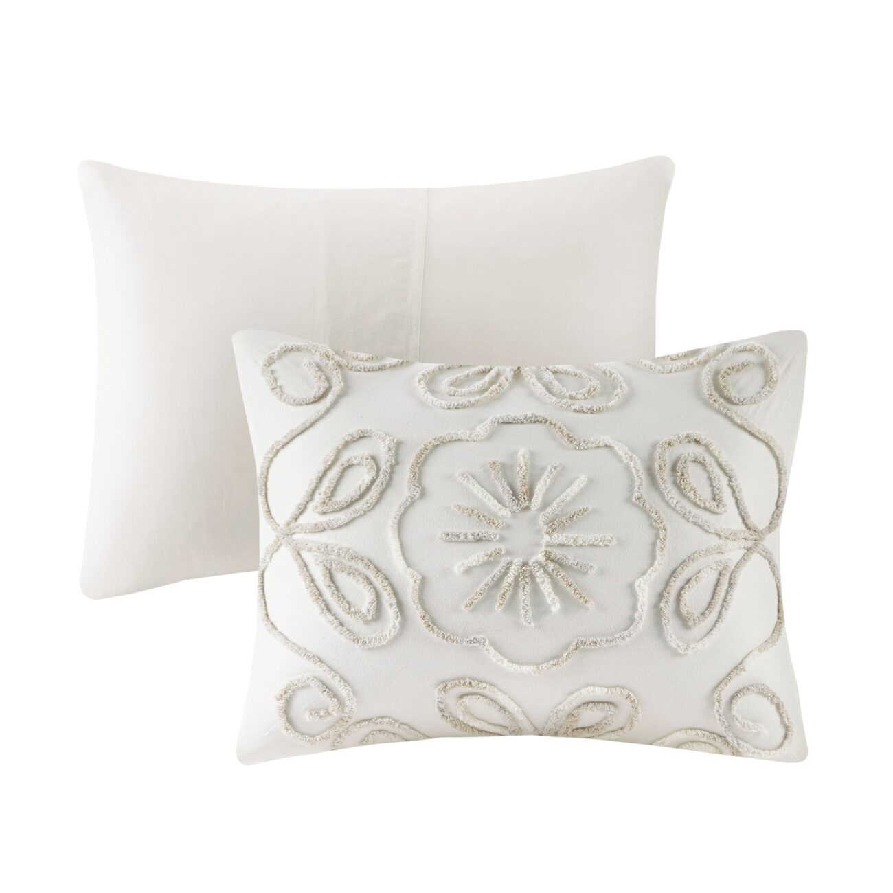 Nature4u Ivory Tufted Cotton Chenille 3 Piece Duvet Cover Set, Full/Queen & King - Image 11